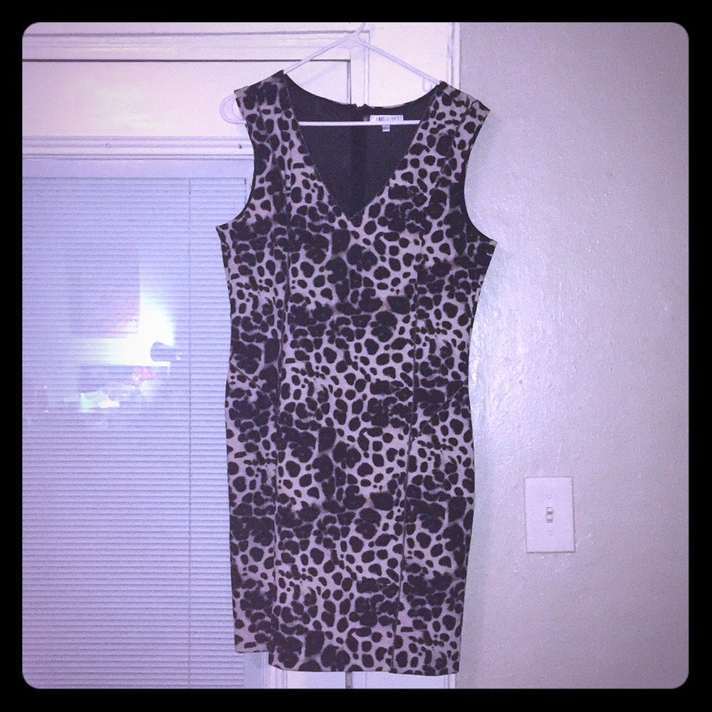Black leopard print dress.
